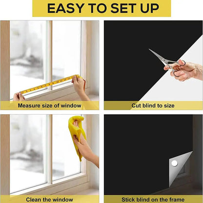 Blackout Curtain Self-adhesive Cooling Window Shades With Silver Coate For Living Room Bedroom Home Window Film Cloth