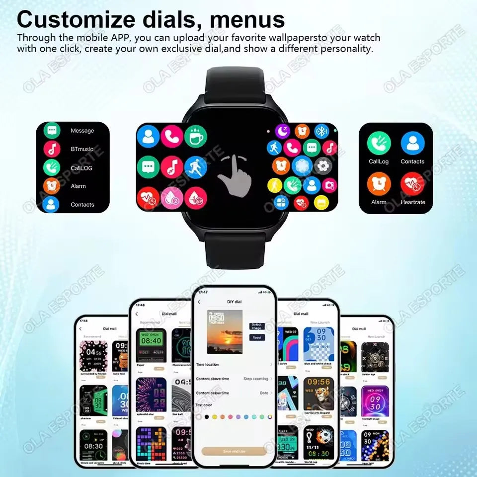 New Smart Watch Bluetooth Calls Men Women Smartwatch Heart Rate Monitor IP68 Waterproof Fitness Bracelet Custom Watch Face Pk H9