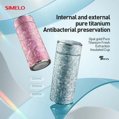 SIMELO Pure Titanium Insulated Cup Large Capacity Portable Water Bottle Business Gift Box Accompanying Mug for Travel Outdoor