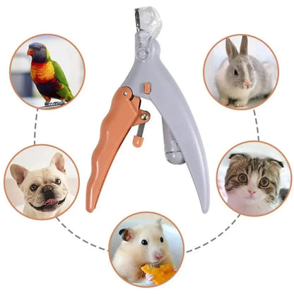 Professional Pet Nail Clipper With LED Light Safety Guard Cat Dog Toenail Scissors Trimmer Grooming Tool For Small Pets