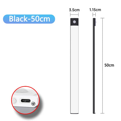Cabinet Light USB Rechargeable Motion Sensor Led Three Colors In One Lamp For Kitchen Wardrobe Indoor Lighting 10/20/30/40/50cm