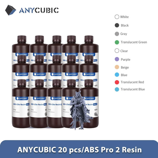 Newest Anycubic 20kg ABS-Like+ Resin Pro 2 Rapid UV Curing 405nm Standard Photopolymer Resin ABS 3D Resin High Precision for LCD
