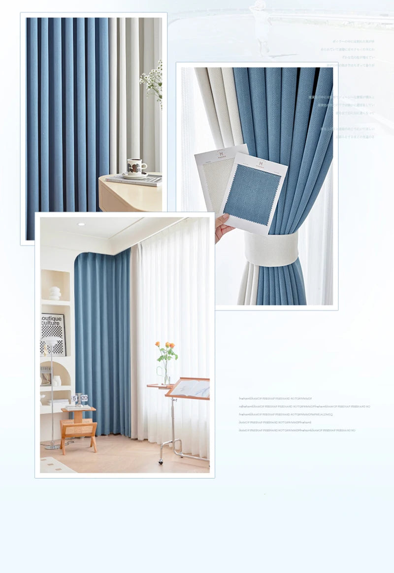 Modern Simple Blackout Curtain Luxury Living Room Drape Room Balcony Floor-to-ceiling Windows Curtains Bedroom Soundproof Drapes