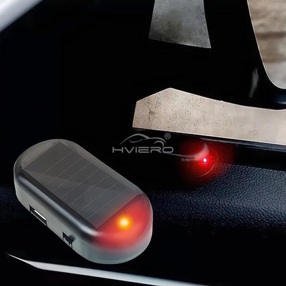 1Pcs Car Fake Security Light Solar Powered Simulated Dummy Alarm Wireless Warning Anti Theft Caution Lamp LED Flashing Imitation
