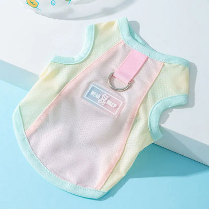 Summer Cooling Vest Thin Pet Dog Clothes Breathable Mesh Dog T Shirt Chihuahua Bichon Dog Clothing Cat Vests Puppy Undershirts