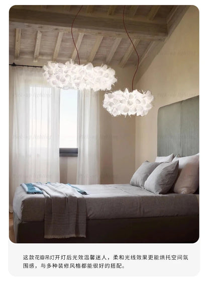 Modern Hanging Ceiling Lamp Chandelier for Living Room Lustre Petal Pendant Chandelier Bedroom Restaurant Black Indoor Lights