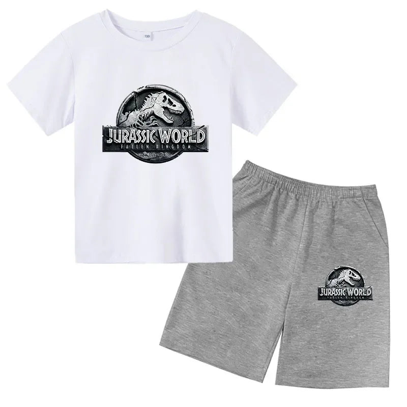 Summer Short Sleeve T Shirt +shorts 2 Piece Set Children Clothes Luxury Brand Print Sport Casual Fashion Boy Girl Kid Tracksuit