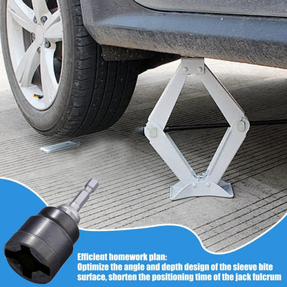 Universal Scissor Car Jack Adapter Rv Stabilizer Jack Drill Adapter Car Disassemble Tool Steel Ball Joint Rod Impact Wrench Tool