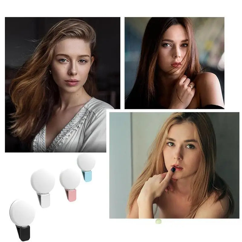 Portable Mini LED Selfie Ring Light for Mobile Phones Durable Three Step Dimming Photography Clip-On Fill Light for Perfect Self