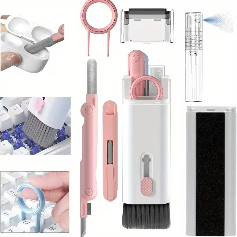 7-in-1 Wireless Earphone Cleaning Pen, Earbud Cleaning Pen, Keyboard Cleaning Brush, Laptop Screen, Keyboard, and Earphone Cleaning Kit, Multifunctional Cleaning Tool, Cleaning Set