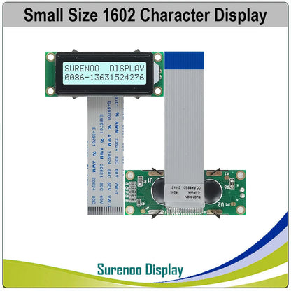 Surenoo 162 16X2 1602 Smaller Character LCD Module Display Screen LCM STN Yellow Green Blue Negative White Yellow LED Backlight