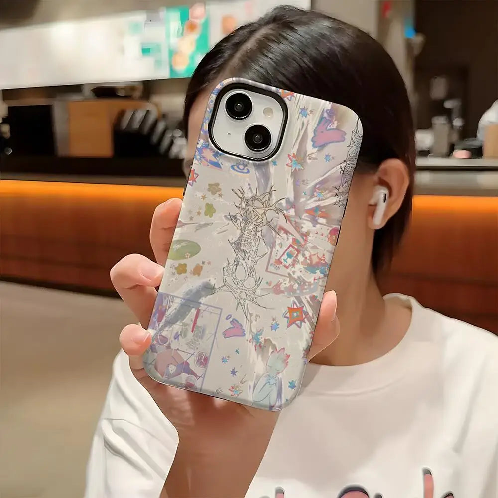 Bladee 333 Spiderr Phone Case For Iphone 16 Pro Max 15 13 14 12 11 14 Pro Max 15 Pro Max Two-in-one Cover