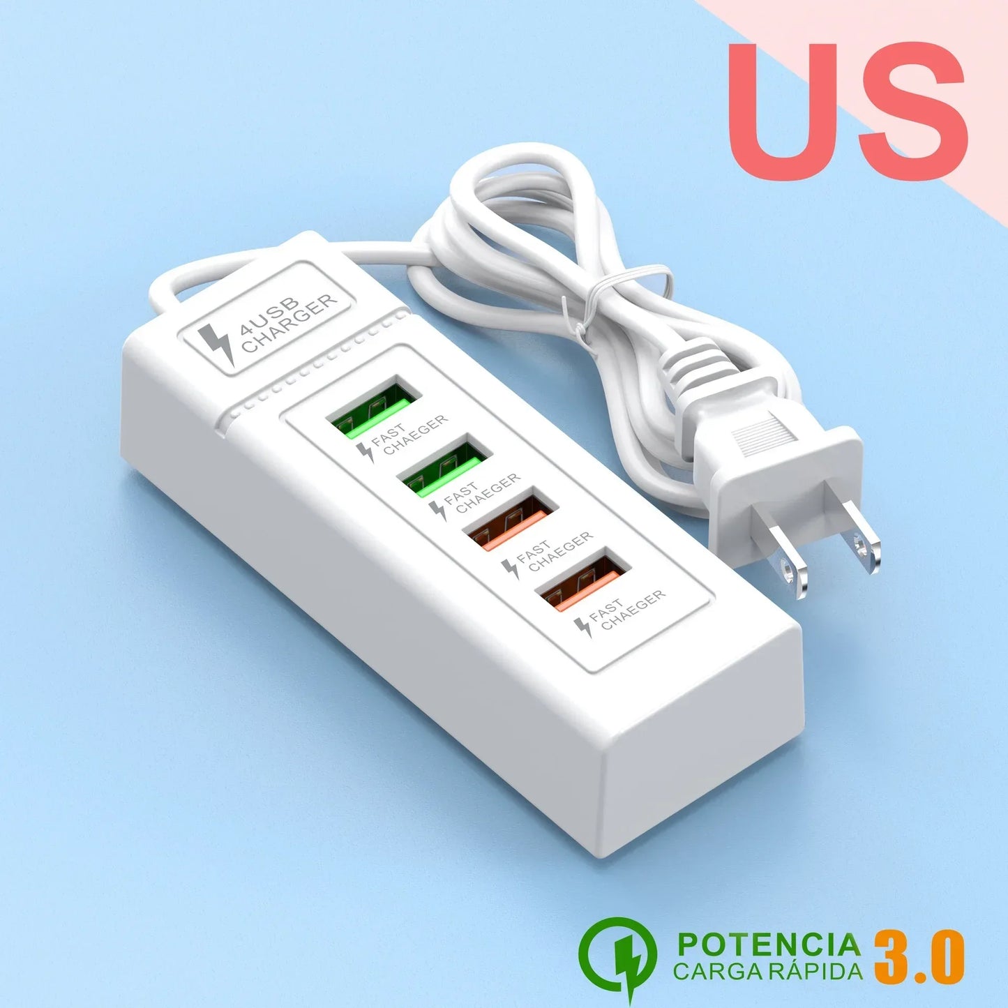 4 Ports USB Fast Charging Charger Type C Wall Charger For iPhone Samsung Xiaomi Huawei Phone Charger EU/US/UK Plug Power Adapter