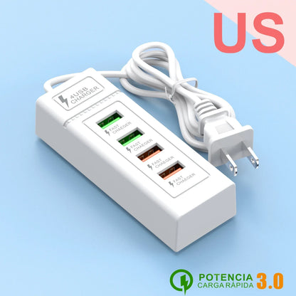 4 Ports USB Fast Charging Charger Type C Wall Charger For iPhone Samsung Xiaomi Huawei Phone Charger EU/US/UK Plug Power Adapter