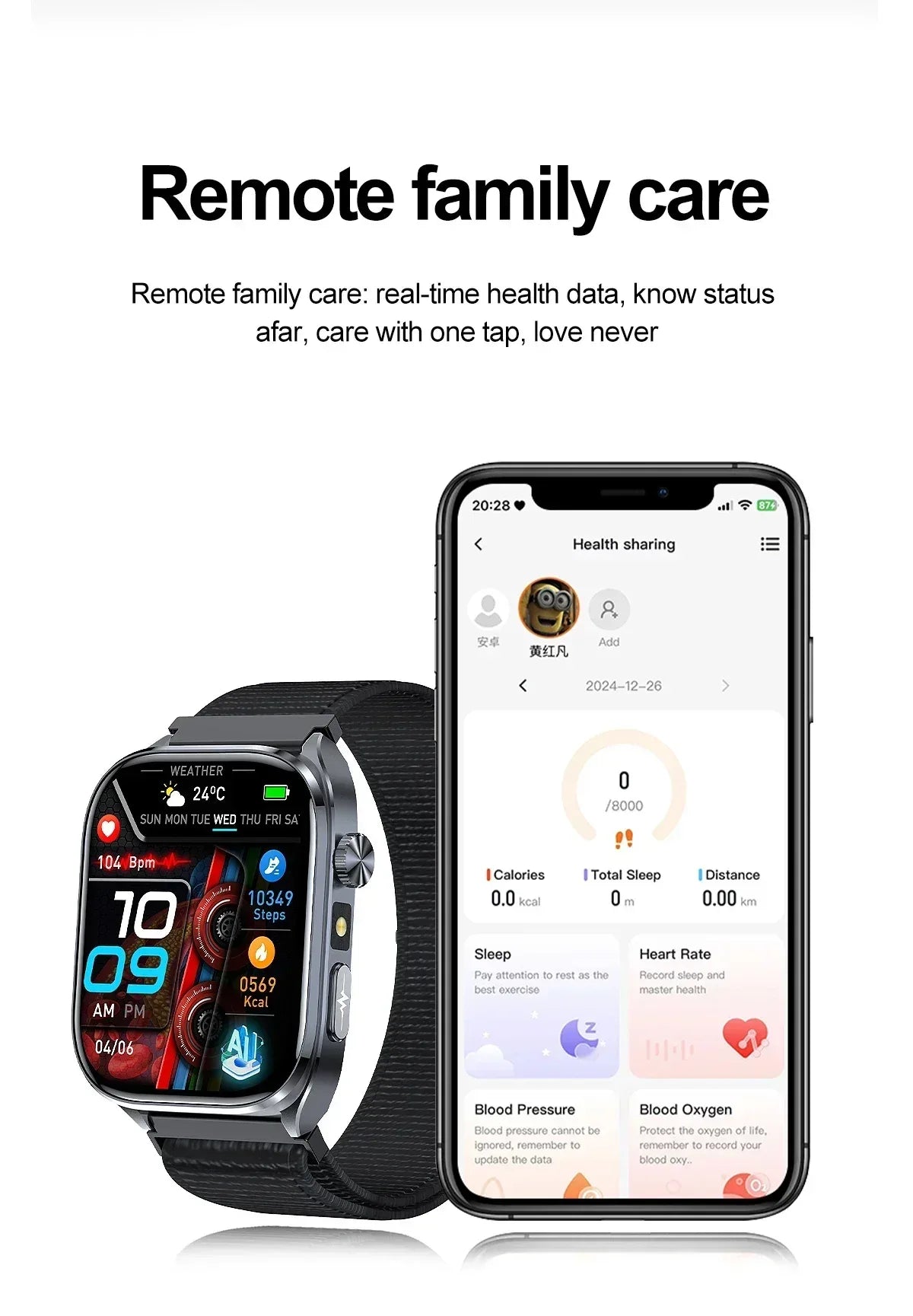 New Uric Acid Blood Lipids AI-GPT ECG Smartwatch Micro Physical Examination Body Analysis Men BT Call LED Flashlight Smartwatch