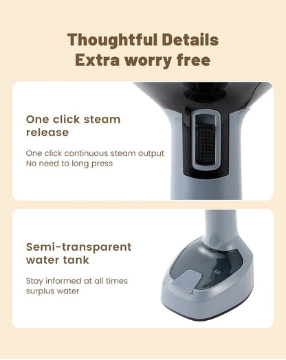 Fast-Heat Garment Steamer Foldable Ironing 1500W Machine Household Electric Fabric Steamer for Home Travel Handheld Steam Iron