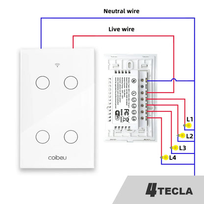 Touch switch, Smart Switch, WiFi switch, control switch, Compatible with Alexa Tuya Google, with neutral