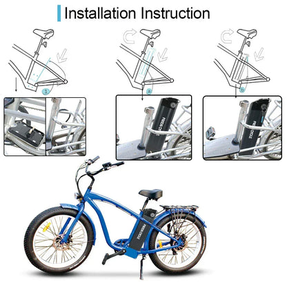 Silver Fish Ebike battery 36V 13Ah 17.5AH Electric Bicycle Battery 18650 Pack for 250W 350W 500W 750W Motor Kit