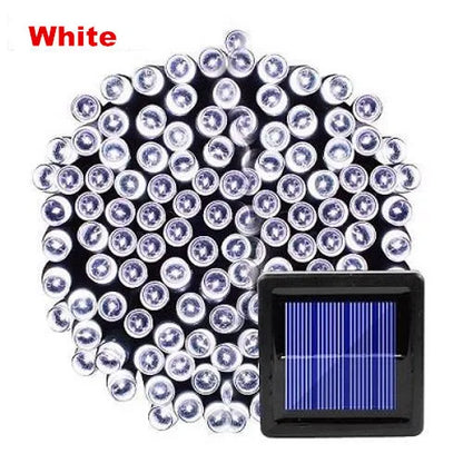 50-200 LED Outdoor Solar String Fairy Light Festoon Waterproof Street Garland Solar Power Lamp Christmas Party for Garden Decor