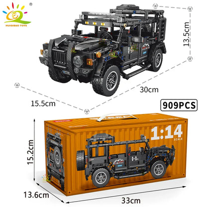 HUIQIBAO 1:14 Off-road Vehicle Racing Car Technical Model Building Block MOC Truck Brick Children City Construction Toy Boy Game