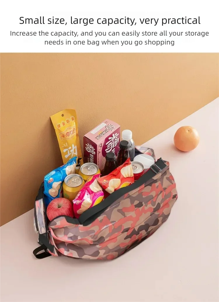 Foldable Eco-friendly Waterproof Storage Bag Portable Handbag for Travel Shopping Bag Travel Essentials Extra Large Capacity