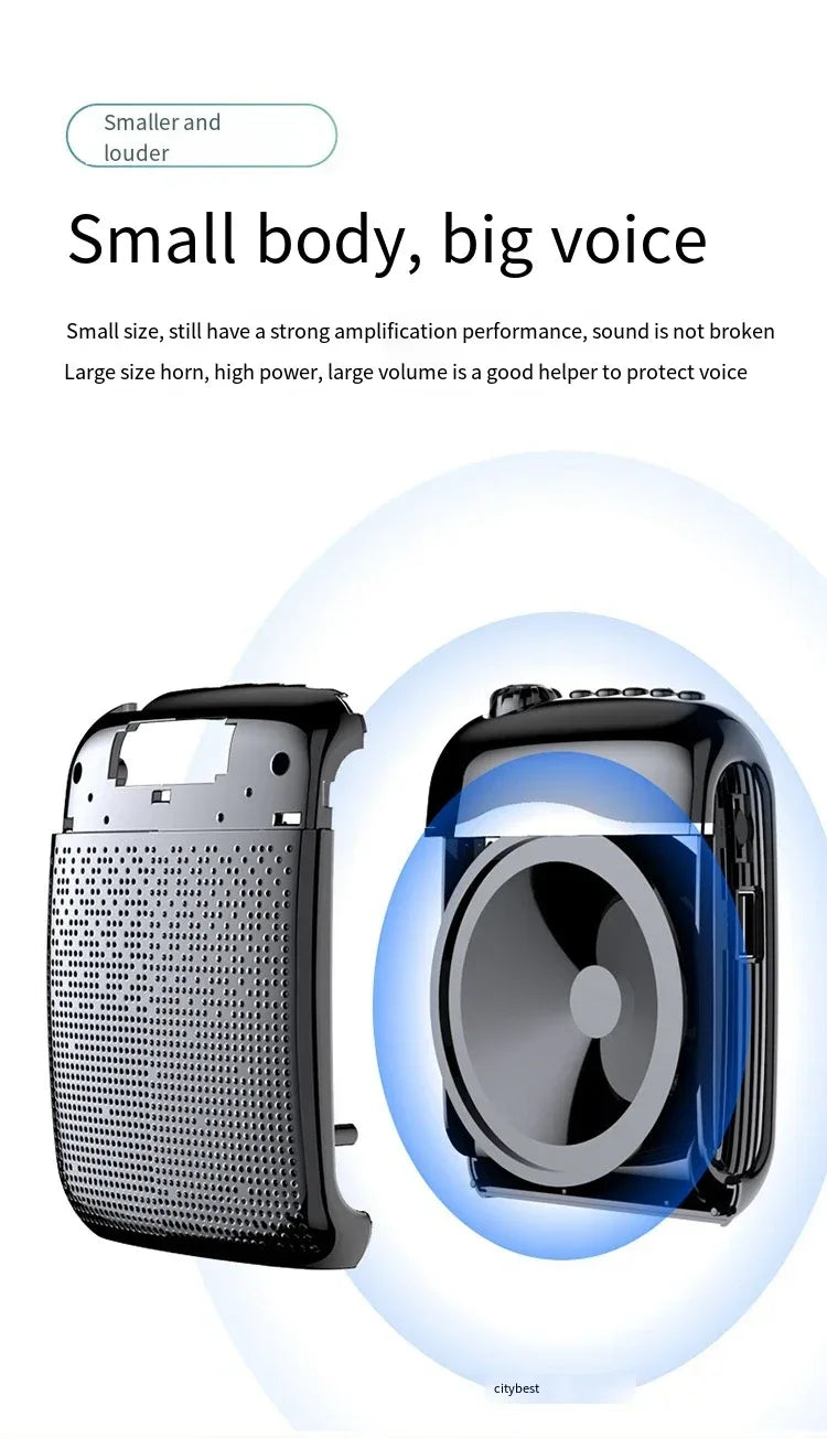 20W 2.4G Wireless / Wired Voice Amplifier Microphone Bluetooth 5.0 SpeakerTeacher School Tour Guide Portable FM Radio Megaphone