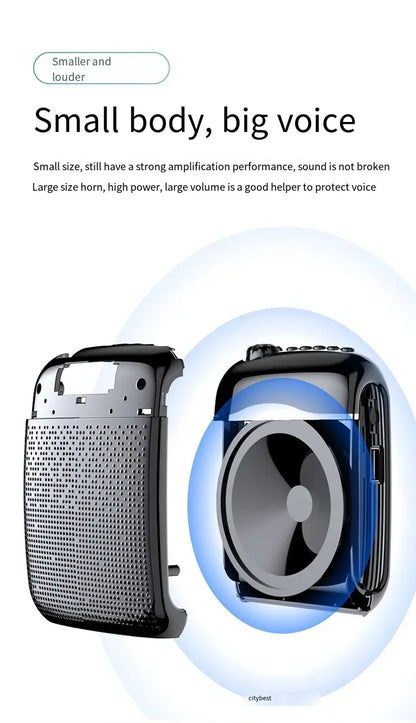 20W 2.4G Wireless / Wired Voice Amplifier Microphone Bluetooth 5.0 SpeakerTeacher School Tour Guide Portable FM Radio Megaphone