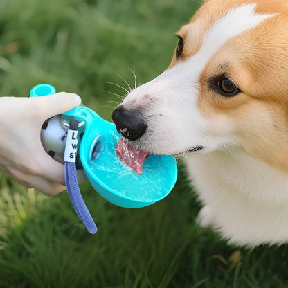 Lovewithstyle Dog Portable Water Bottle 304 Stainless Steel Ball Shaped Refillable Foldable Hook Outdoor Walking Hiking For Pet