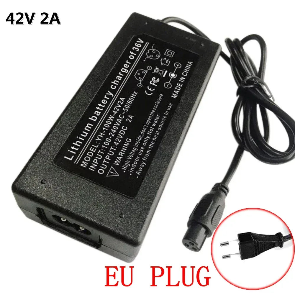DC42V 2A Universal Lithium Battery Charger For 36V Hoverboard Self-Balancing Scooter 100-240V AC Power Adapter EU US