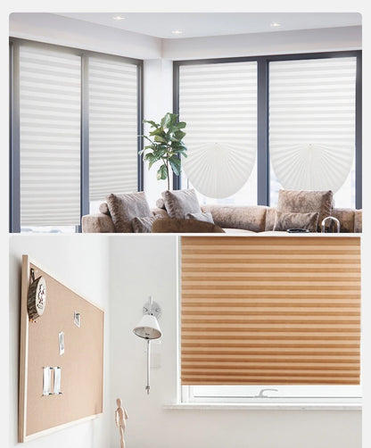 1 PC Easy Installation Window Shades Non-woven Fabric Pleated Zebra Blinds Roller Room Blackout Curtain For Living Room Balcony