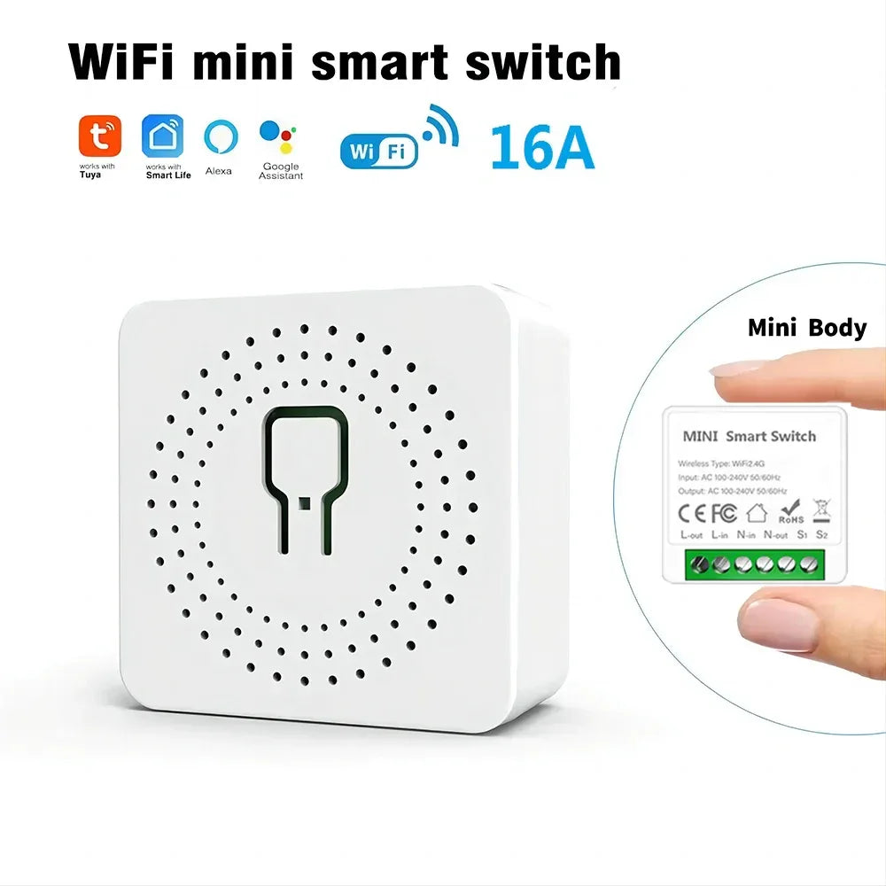 16A MINI Wifi Smart Switch Breaker 2WAY Control Timer Wireless Switches Smart Home Automation Work With Tuya Alexa Google Home