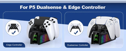 For PS5 Controller Charger DualSense Charging Station Dual Charging Dock Charger Stand for PlayStation5 Wireless Game Controller