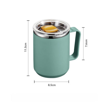 450ML Stainless Steel Insulated Mug with Lid Double Layered Cup Wall Coffee Thermos Cup for Office Outdoor Portable Water Bottle