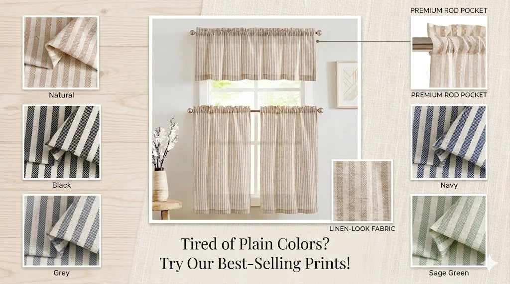Jinchan Single Panel Faux Linen Blackout Curtain, Metal Grommet Top Room Darkening Drapes, Thermal Insulated Shield(Grey/Beige)