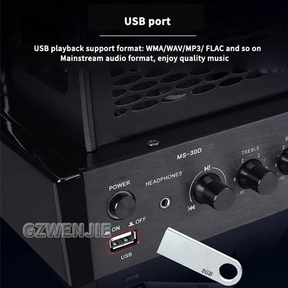 4.2 Intelligent Home Combo Theater Bluetooth Speaker Wooden Subwoofer 3D Surround Sound Memory Play Vacuum Tube Amplifier 150W