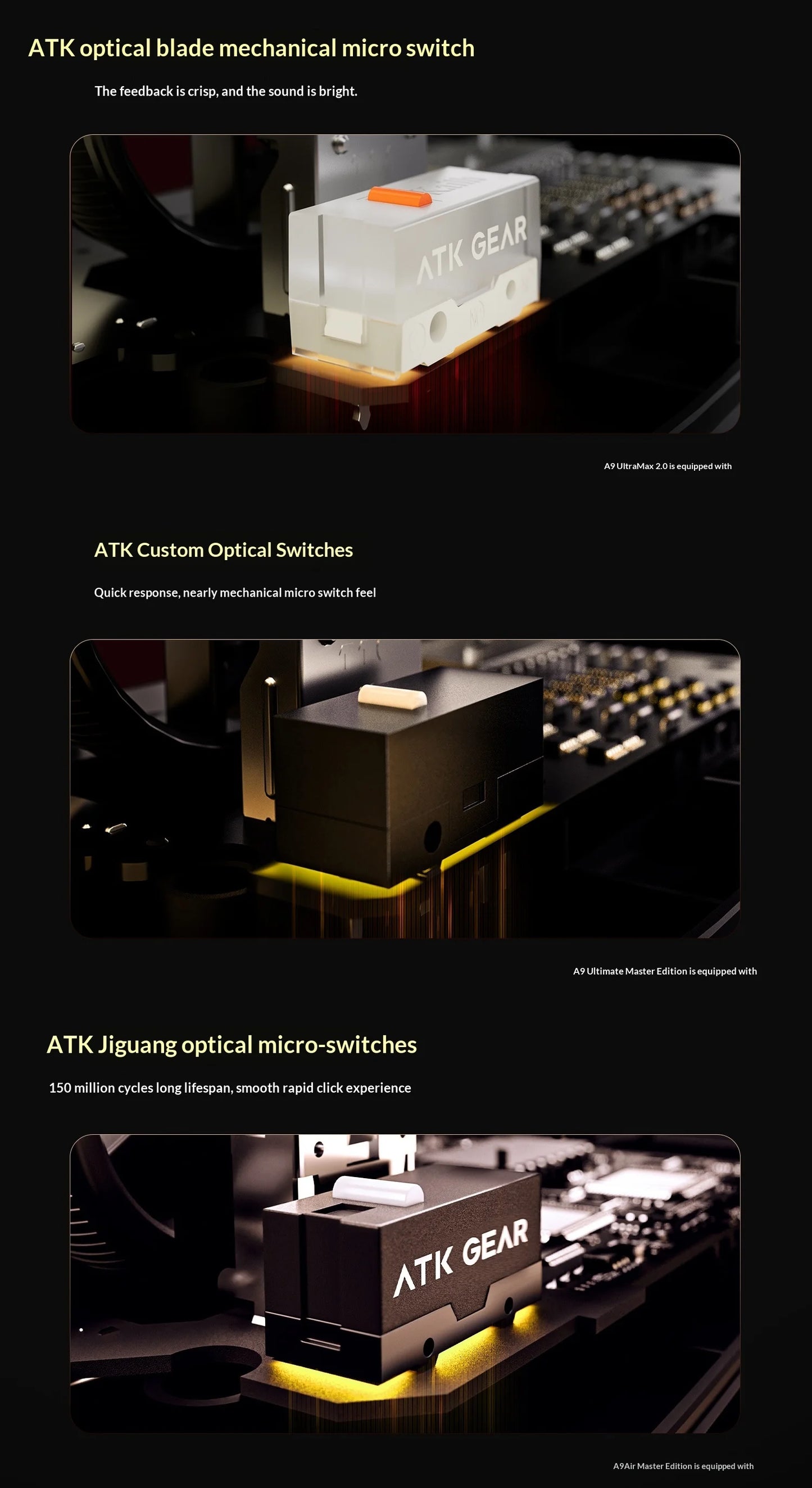 ATK DragonFly A9 Air Ultimate Wireless Gaming Mouse PAW3950 Ultra 42000DPI 750IPS 8KHz RGB Ergonomic For Windows MacOs PC Gifts