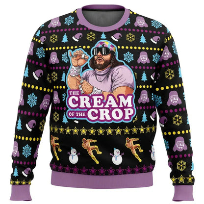 The Cream of The Crop Men's Ugly Christmas Crewneck Sweatshirt Unisex Soft Comfy Stylish Relaxed-Fit Plus Size Autumn Winter
