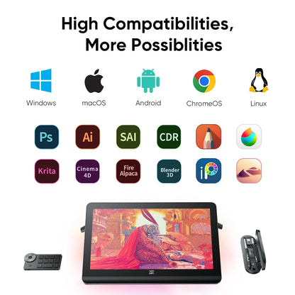 XPPen Artist Pro 19 (Gen 2) 4K Graphics Tablet Monitor with 99.8% sRGB X3 Pro Stylus 18.4 Inch Drawing Display for Windows Mac