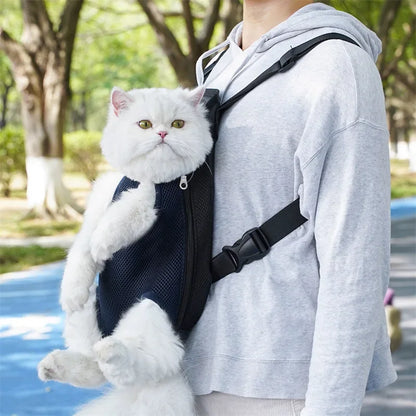 Pet Backpack Portable Portable Cat Double Shoulder bag Outdoor Travel Dog Carrier Bag Pet Dog Front Bag Mesh Backpack