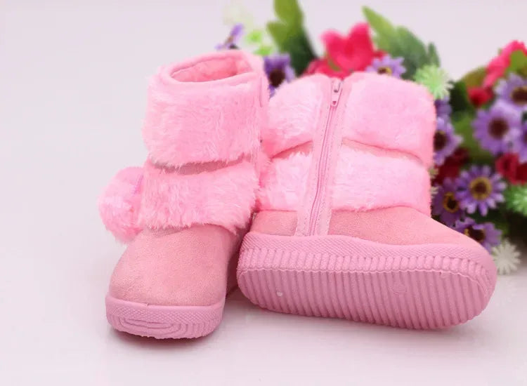 Girls Snow Boots 2019 Winter Comfortable Thick Warm Kids Boots Lobbing Ball Thick Children Autumn Cute Boys Boots Princess Shoes