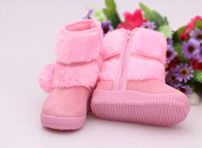 Girls Snow Boots 2019 Winter Comfortable Thick Warm Kids Boots Lobbing Ball Thick Children Autumn Cute Boys Boots Princess Shoes