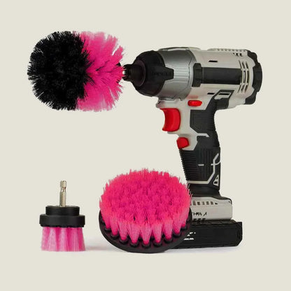 3Pcs/Set Electric Scrubber Brush Drill Brush Kit Plastic Round Cleaning Brush for Carpet Glass Car Tires Nylon Brushes