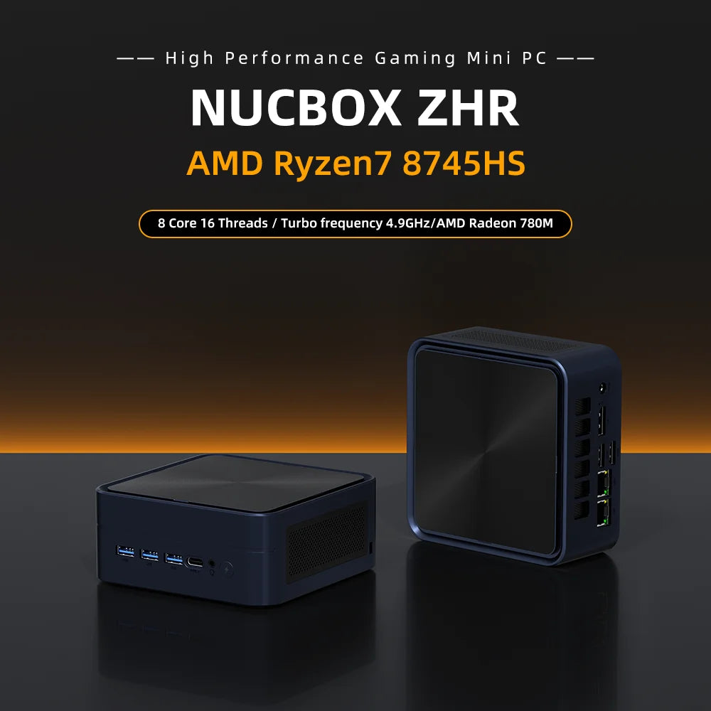 ZXIPC Mini PC AMD Ryzen 7 8745HS  R5-6600H R7-7735HS R7-7840HS DDR5 M.2 NVME SSD  Support 4K HDMI Display/WiFi6/USB3.2/Office