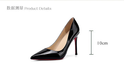 High Heels Women's Stiletto Patent Leather Internet Celebrity Pointed Large Size Small Size Professional Shoes