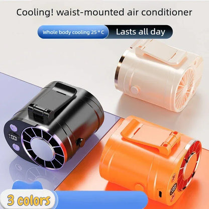 USB Waist Hanging Fan Neck Cooling Fan 2026 New Rechargeable Outdoor Camping High Temperature Workplace Portable Small