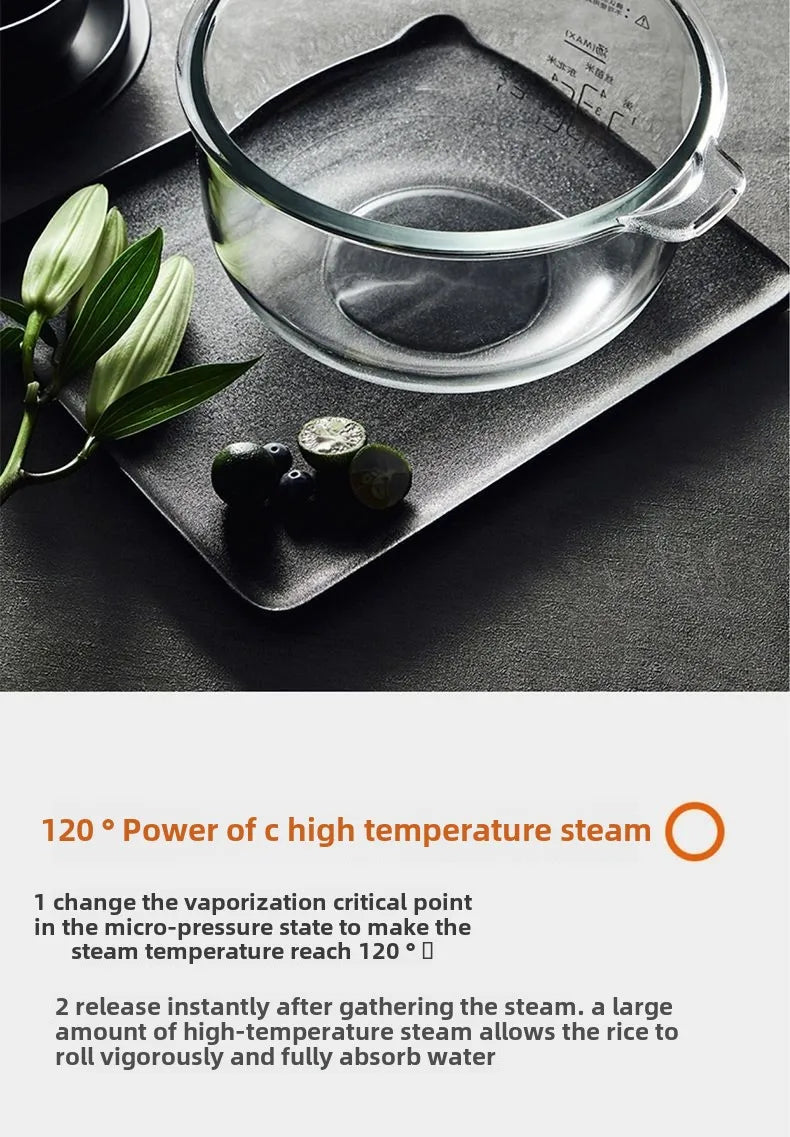Steam rice cooker smart home low-sugar glass inner liner steamer multi-function rice cooker S160