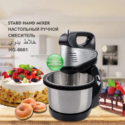 ABBO-Stand Mixer 800W Electric Food Mixer With Bowl 5 Speed EU Plug For Cake, Dough, Egg Beater, Planetary Mixer, Blender Maker