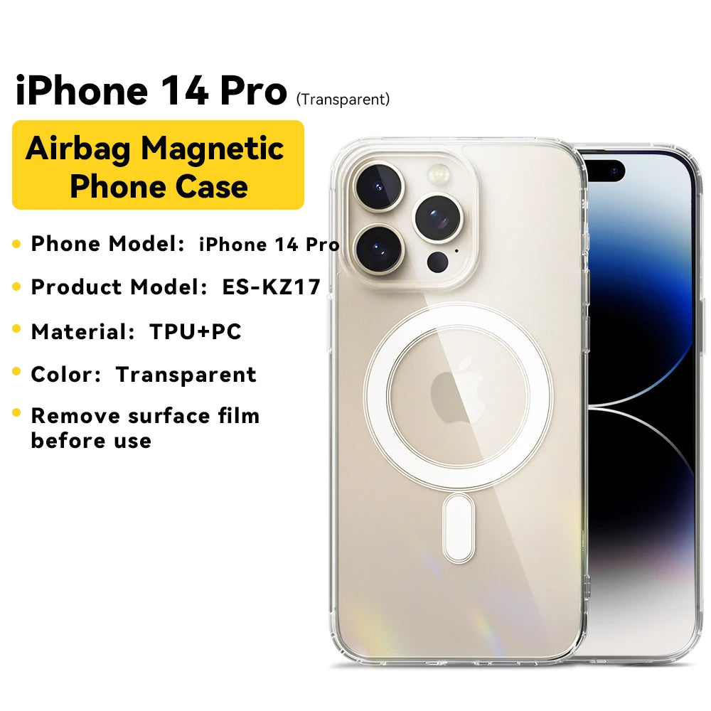 Essager Magnetic Case for iPhone 15 14 13 12 Pro Max Case Shockproof Cover for iPhone 14 Pro Max 15 Plus 15pro Macsafe TPU Cases