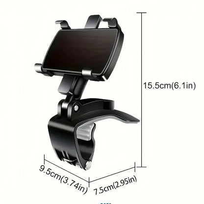 1pc 360° Rotating Car Phone Holder Suction & Adhesive Dashboard Mount ABS Stable Hands-Free Navigation Car Accessory.
