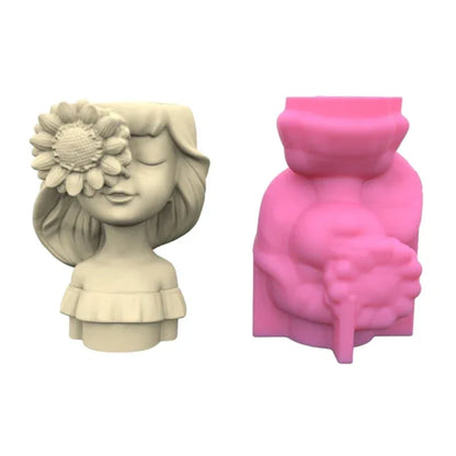 21 Types Nonstick Girls Pen Holder Mold Flower Pot Silicone Mold DIY Crafts Ornament Tool DIY Succulent Planter Mold